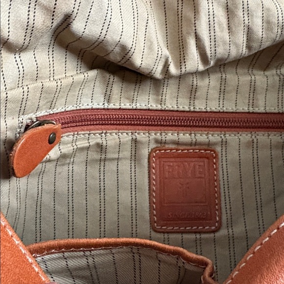 FRYE Cognac Leather Crossbody Saddle Bag Braided Boho Chic Western Inspired - Picture 7 of 16